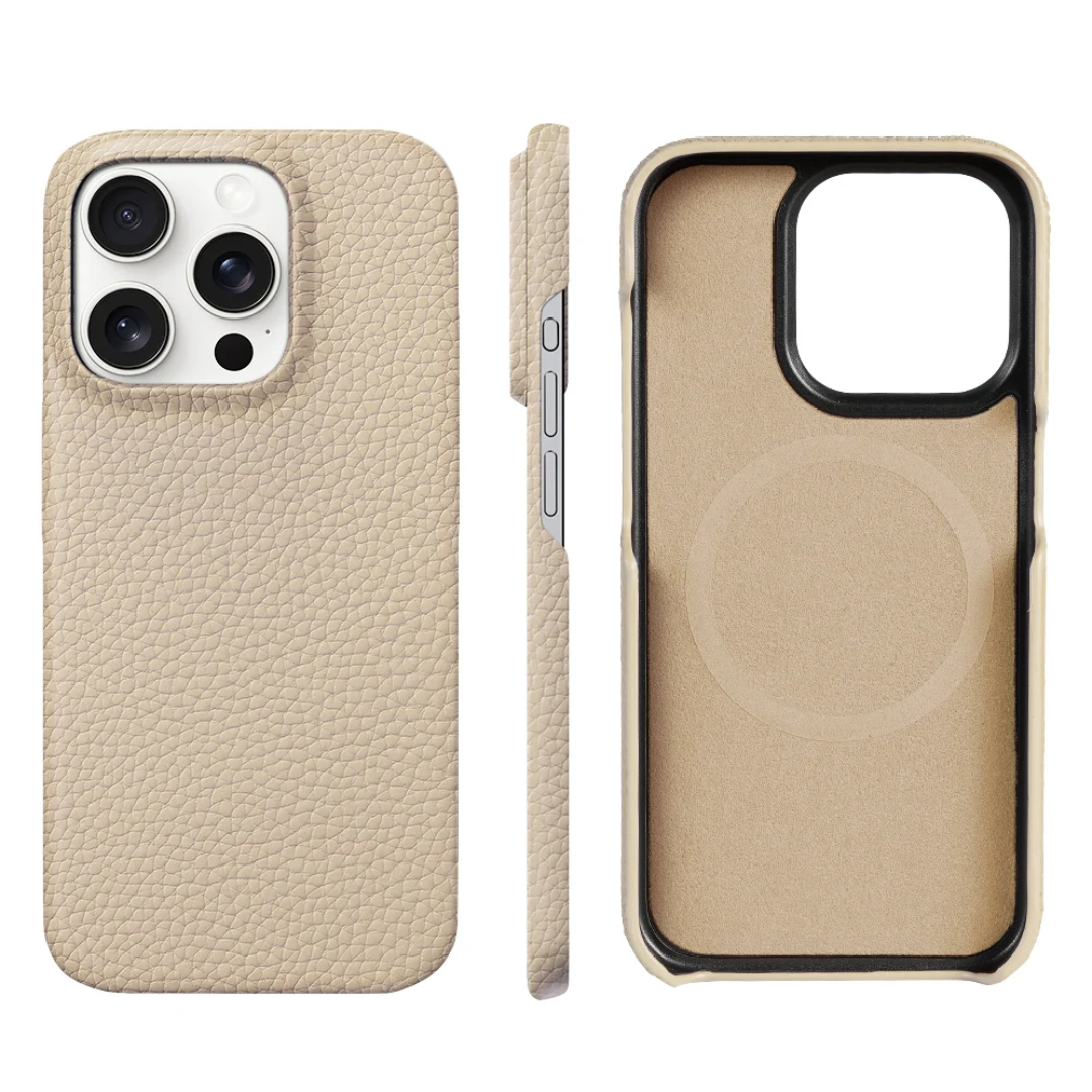 CAPA IPHONE COURO OFF WHITE MAGSAFE