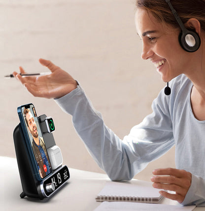 Carregador Sem Fio 3 em 1 Estação para Relógio e AirPods