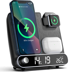 Carregador Sem Fio 3 em 1 Estação para Relógio e AirPods