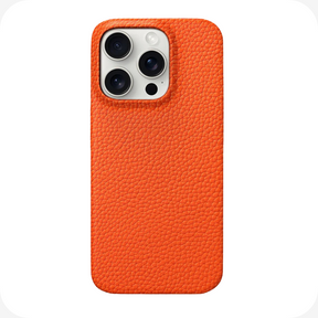 CAPA IPHONE COURO LARANJA MAGSAFE